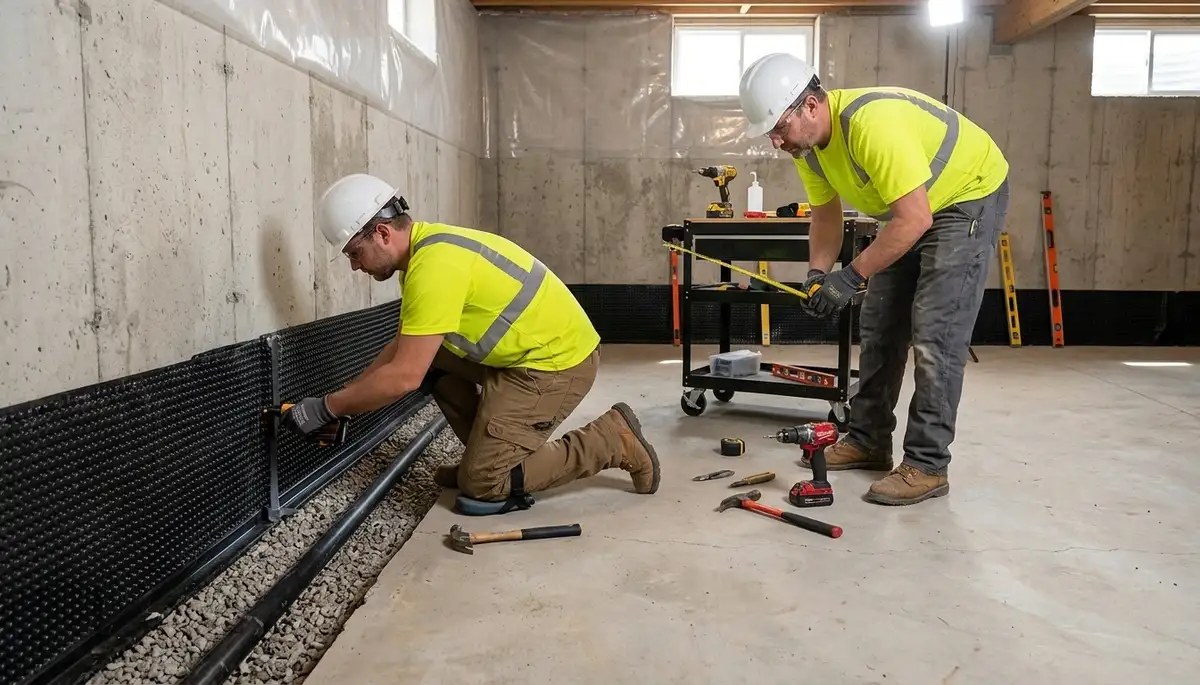 Basement waterproofing crew in Sterling Heights, MI protecting homes from water damage