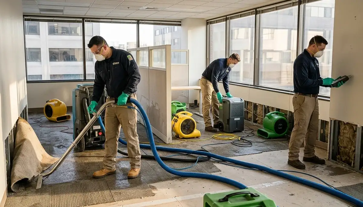 Commercial water damage restoration in Sterling Heights, MI for flooded business property cleanup