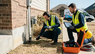 Leak detection technician inspecting plumbing in Sterling Heights, MI to prevent water damage