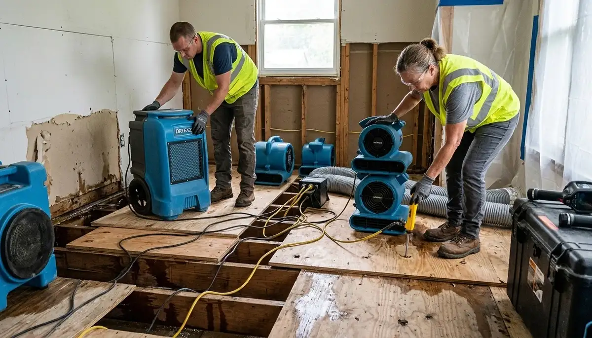 Structural drying equipment for water damage restoration in Sterling Heights, MI