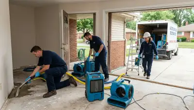 Water damage restoration team serving Sterling Heights, MI with professional cleanup equipment