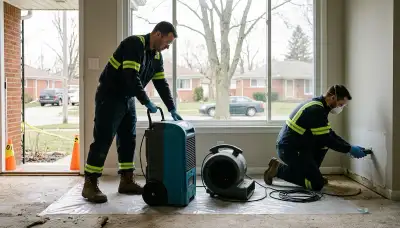Water damage restoration team in Sterling Heights, MI providing emergency cleanup and repair services
