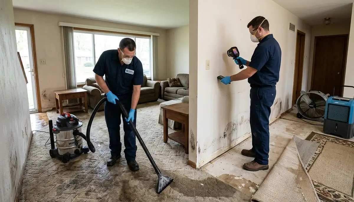 Water-damage restoration team in Sterling Heights, MI providing emergency cleanup and drying services