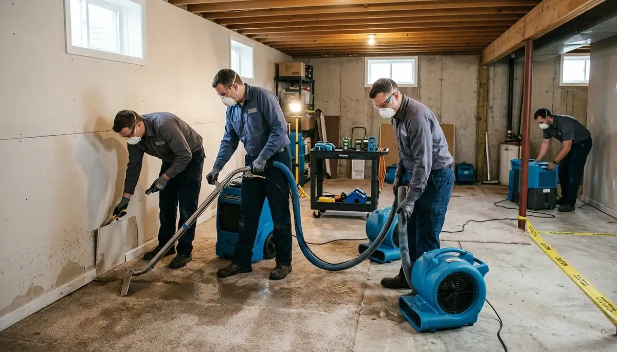 Water damage restoration team serving Sterling Heights, MI with professional cleanup equipment